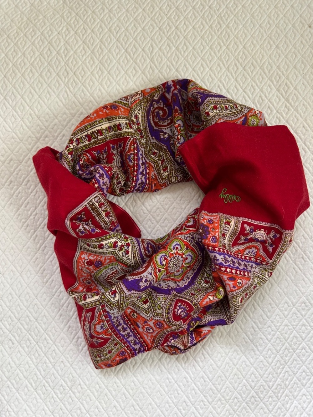 oilily vintage classic red paisley scarf - Picture 8 of 8